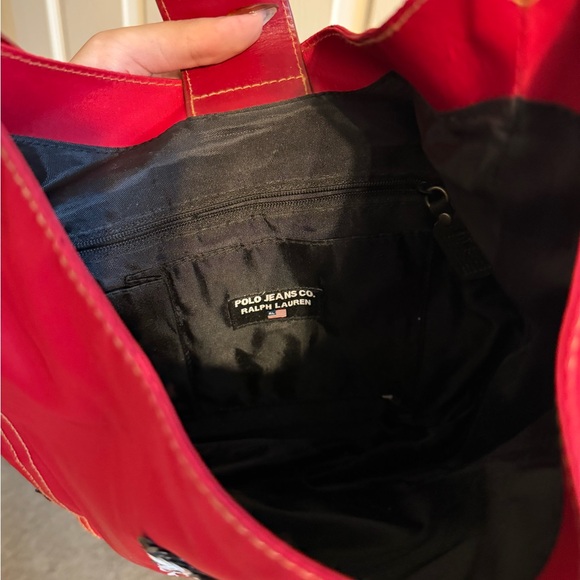 Vintage Ralph Lauren Purse Red Polo Jeans Co Sequin American Flag - Picture 7 of 13